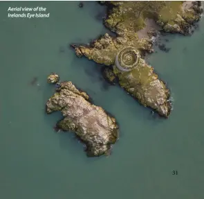  ??  ?? Aerial view of the Irelands Eye Island