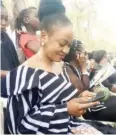  ??  ?? Nigeria’s female footballer, Francisca Ortega spotted at the event