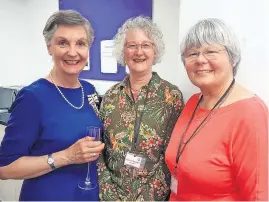  ?? ?? Grand unveiling Moira Niven (left) with 50 Plus Network trustees Heather Waddell and Liz Wark at the opening of their new hub