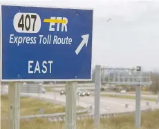  ?? VERONICA HENRI ?? Total trips on Highway 407, a 108-kilometre toll road in Ontario, have risen at a compound annual growth rate of 1.1 per cent from 2007 to 2016, while average revenue per trip has gone up 7.7 per cent.