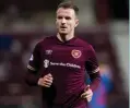  ??  ?? Hearts midfielder Halliday