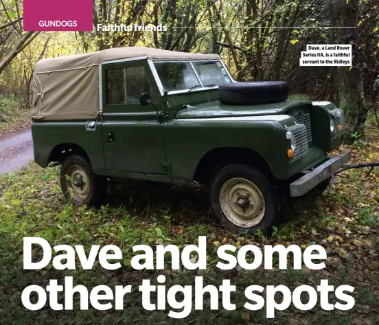  ?? ?? Dave, a Land Rover Series IIA, is a faithful servant to the Ridleys