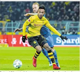  ??  ?? Dortmund-Stürmersta­r Aubameyang steht vor einem Transfer zu Arsenal