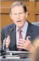  ?? KEN CEDENO/AP ?? U.S. Sen. Richard Blumenthal, a Connnectic­ut Democrat, speaks during the confirmati­on hearing.