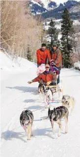  ?? COURTESY OF DURANGO AREA TOURISM OFFICE ?? Dog mushing through the mountains with Durango Dog Ranch is a popular way to spend a day.