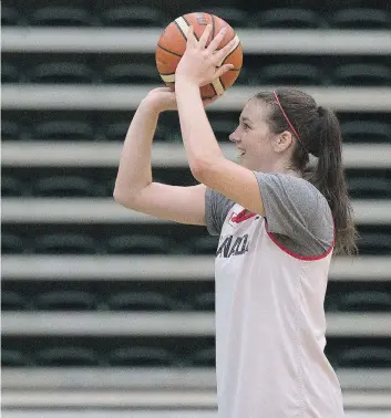  ?? GREG SOUTHAM ?? Bridget Carleton of Chatham, Ont., is going to be a “big part of our program for years to come,” said Canadian women’s national basketball team coach Lisa Thomaidis.