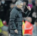  ?? Picture: AFP ?? QUICK-WITTED: Jose Mourinho gestures to the referee during the match against Liverpool
