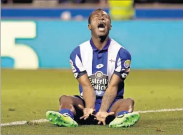  ??  ?? SIN ACIERTO. Marlos Moreno tuvo una de las mejores ocasiones ante el Granada, pero remató desviado.