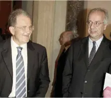  ?? Ansa ?? Fondatori I genitori del Pd: Romano Prodi e Walter Veltroni