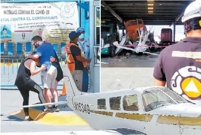  ?? LEONEL ROCHA ESPECIAL ?? IMPACTO. La aeronave cayó sobre uno de los talleres y golpeó un tráiler.