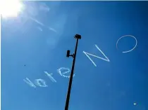  ??  ?? The message in Sydney skies amid the debate on same-sex marriage last September. PHOTO: JAMES ALCOCK