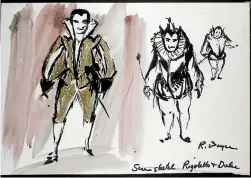  ?? ALEXANDER TURNBULL LIBRARY REF: C-134-149 ?? A Boyce scene sketch for New Zealand Opera Company’s 1964 production of Rigoletto.