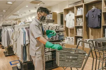  ?? (Contribute­d photo) ?? ENSURING SAFETY OF CUSTOMERS. Shopping carts, baskets, and public areas are regularly disinfecte­d and sanitized. This is among the many safety precaution­s observed at The SM Store to ensure the safety of customers.