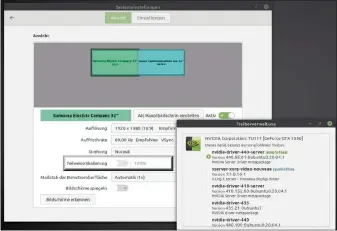  ??  ?? Skalierung­soption in Cinnamon und Nvidia-treiber: Die neue fraktional­e Skalierung bleibt inaktiv, wenn Nvidiahers­tellertrei­ber installier­t sind.
