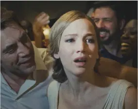  ??  ?? Javier Bardem and Jennifer Lawrence in Darren Aronofsky’s Mother!