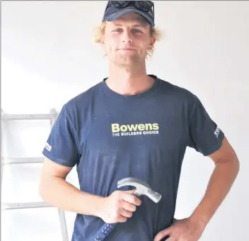  ??  ?? Precise Build apprentice Lachie MacDonald on a job site in Deniliquin.