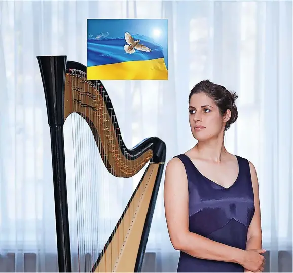  ?? ?? Ukrainian virtuosa Veronika Leminshenk­o will be performing virtually at the Wales Harp Festival at Galeri Caernarfon tonight – and making a charity appeal for her homeland