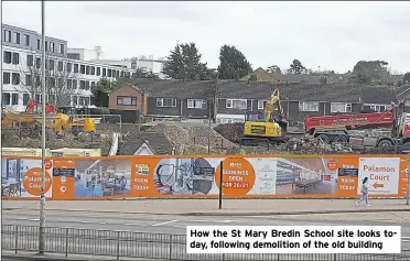  ??  ?? How the St Mary Bredin School site looks today, following demolition of the old building