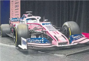  ?? CHRIS YOUNG THE CANADIAN PRESS ?? SportPesa Racing Point F1’s car was unveiled Wednesday ahead of the Canadian Internatio­nal AutoShow at the Metro Toronto Convention Centre. It will be on display throughout the show.