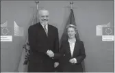  ??  ?? Edi Rama dhe Ursula von der Leyen