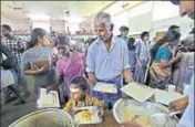  ?? AP ?? Kerala’s floodhit people at a relief camp set up inside a school in Kochi on Thursday.