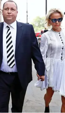  ??  ?? ‘Banter’: Mike Ashley, 52, with his wife, Linda
