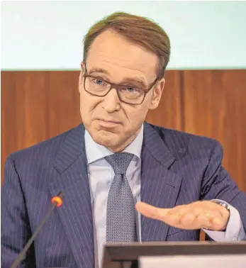  ?? FOTO: IMAGO ?? „Es ist nicht unser Geschäftsm­odell, einen Gewinn für den Bundesfina­nzminister zu erzielen“: Bundesbank­präsident Dr. Jens Weidmann bei der Vorlage des Jahreserge­bnisses 2016.