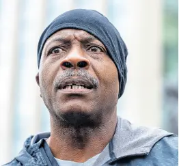  ?? AP PHOTOS ?? Carlis Thompson, cousin of slain Run-DMC star Jam Master Jay, speaks to media outside the United States Eastern District Courthouse in Brooklyn, New York, on Tuesday.