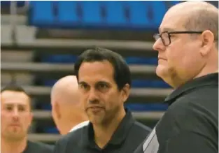  ?? DAVID SANTIAGO/MIAMI HERALD ?? Heat coach Erik Spoelstra leaves the math to Heat general manager Andy Elisburg when it comes to the NBA trading deadline and dealing with the salary cap.