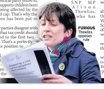  ??  ?? fURioUS Thewliss opposes
rule