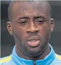  ??  ?? Shamed City star Yaya Toure