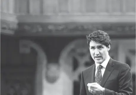  ??  ?? Prime Minister Justin Trudeau, seen during question period on Wednesday, said that if an official of the rank of national security adviser Daniel Jean makes a statement, it’s because “they know it to be true.”