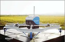  ?? ASSOCIATED PRESS 2016 ?? An Amazon Prime Air drone on display in Cambridges­hire, England. One obstacle facing drones is that they have a short battery life. Privacy concerns could be a hindrance as well.