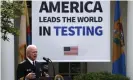  ?? Photograph: Alex Brandon/AP ?? Brett Giroir speaks during a press briefing in the Rose Garden of the White House on 11 May 2020.