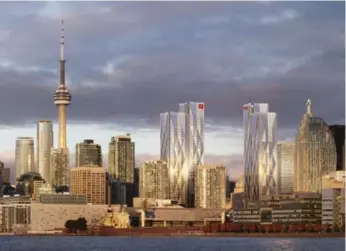  ??  ?? The new CIBC office towers at Bay Park Centre will include a flagship banking centre and a one-acre park.