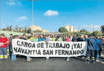  ?? ./EFE ?? Los trabajador­es de Navantia se manifiesta­n en Cádiz ante el temor de perder el contrato de Arabia Saudí