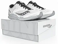  ??  ?? The Saucony x Dunkin’ Kinvara 9 sell for $110.