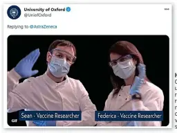  ?? PA ?? High fives:
Oxford university researcher­s respond to news of the coronaviru­s vaccine’s success