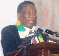  ?? — Pictures: Kudakwashe Hunda ?? President Mnangagwa delivers his keynote address while officially opening the high level Government meeting in Harare yesterday.