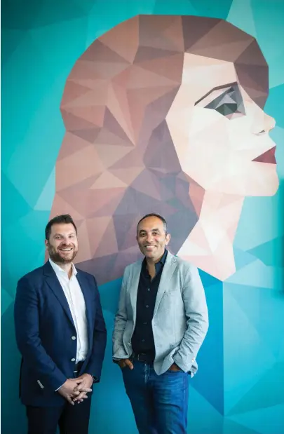  ?? Natalie Naccache for The National ?? Anghami co-founders Eddy Maroun, left, and Elie Habib