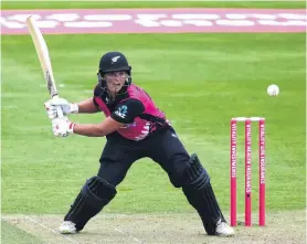  ?? PHOTO: GETTY IMAGES ?? On top of her game . . . New Zealand captain Suzie Bates scores runs during the internatio­nal T20 triseries match against South Africa in Taunton.