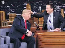  ?? ANDREW LIPOVSKY/NBC ?? Talk-show host Jimmy Fallon opened up about the personal anguish he felt after the backlash to his now-infamous 2016 hair-mussing appearance with Donald Trump.