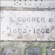  ??  ?? The T. S. Cooper paving stone outside the Sidney Cooper Gallery and the Black Prince’s chantry stone in King Street, near the synagogue