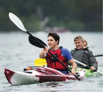  ?? NATHAN DENETTE/THE CANADIAN PRESS ?? Prime Minister Justin Trudeau went kayaking on the Niagara River to promote World Environmen­t Day.