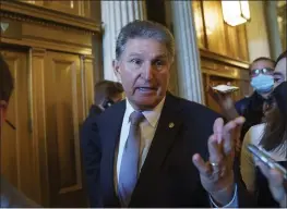  ?? J. SCOTT APPLEWHITE — THE ASSOCIATED PRESS FILE ?? Sen. Joe Manchin, D-W.Va., speaks to reporters at the Capitol in Washington.