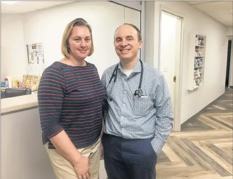  ?? CARLA ALLEN PHOTO ?? Tamara Moses and her husband, Dr. Brian Moses. The couple are opening a medical clinic in the former Yarmouth courthouse after spending the past year renovating the building. An open house is planned for Nov. 30.