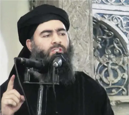  ?? Militant video/theasociat­ed pres ?? Islamic State group leader Abu Bakr al-Baghdadi is believed to have been seriously injured in a U.S. airstrike in March.