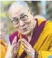  ?? ?? The Dalai Lama in 2019 in India, where he now lives in exile