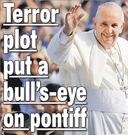  ??  ?? LONG MAY HE WAVE: Pope Francis’ love of mixing with the people is causing headaches for security in the US.