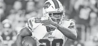  ?? PHILIP G. PAVELY/USA TODAY SPORTS ?? The Bills’ running game includes veteran back Frank Gore, who totaled 699 yards from scrimmage on 179 touches.